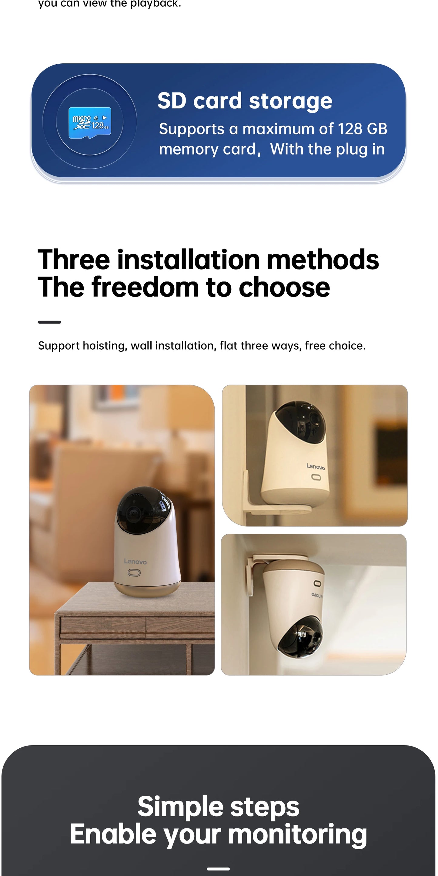 Caméra WiFi Lenovo 5MP – Surveillance Intérieure Intelligente HD