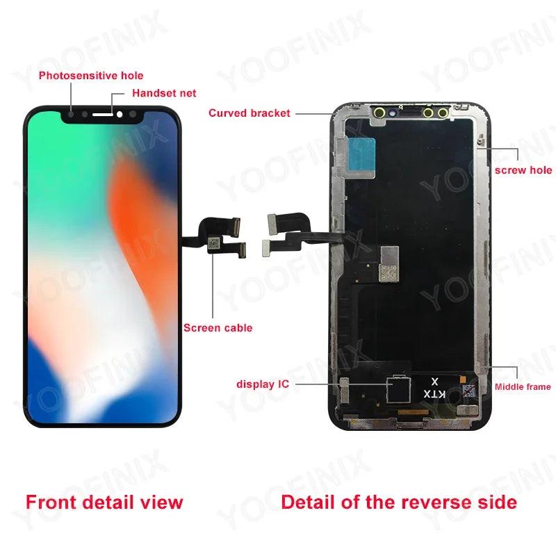 Ecran LCD/OLED Remplacement iPhone 6 6s 7 8 X XR XS 11 12 13 14 15 Mini Pro Max